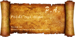 Polányi Alma névjegykártya